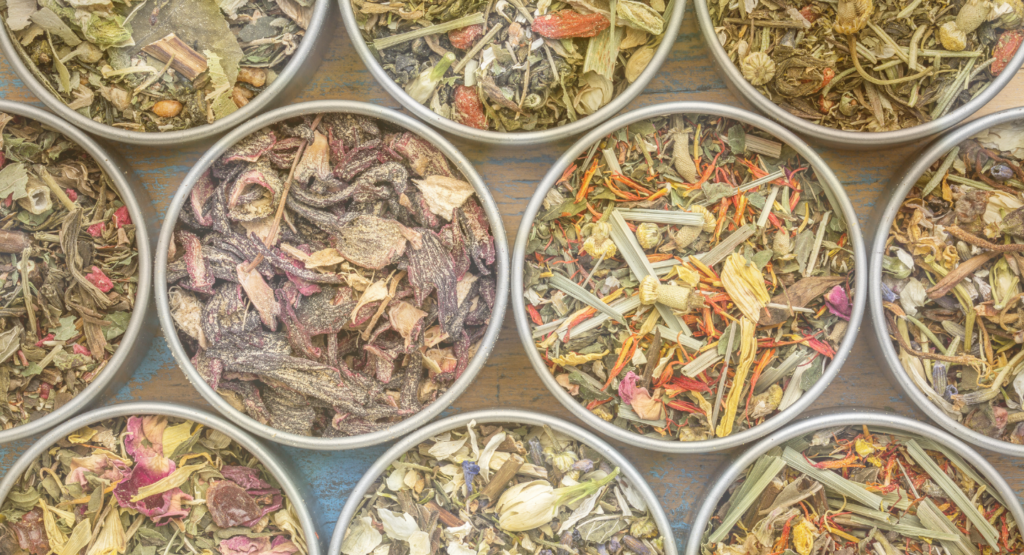 herbal tea blends in tins 