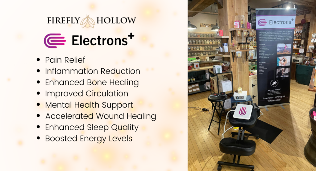 Firefly Hollow Wellness and Electrons Plus PEMF therapy benefits and machine 